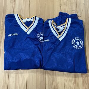 Lot Of 2 Vintage Junior Soccer Association Blue Soccer Jersey  #10